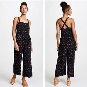 Madewell Smock-Neck Floral Wide Leg Jumpsuit